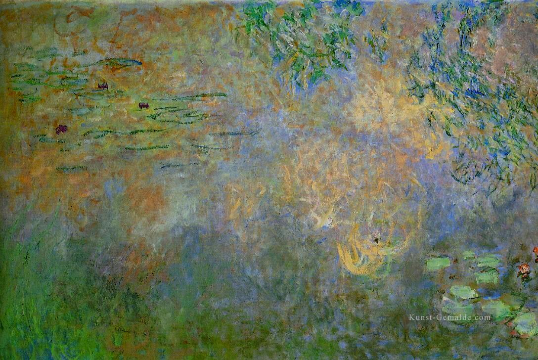 Seerosenteich mit Iris linke Hälfte Claude Monet impressionistische Blumen Ölgemälde